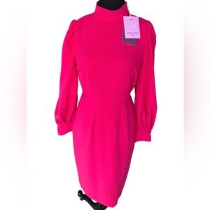 NWT Sergio Hudson for Target pink balloon sleeve pencil midi dress size small